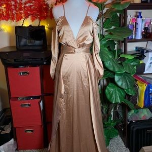 Fashion Nova Gold Maxi Dress